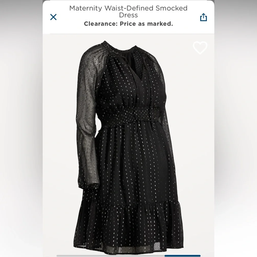 Old Navy Maternity Waist Defined Clip-dot dress - Picture 6 of 8